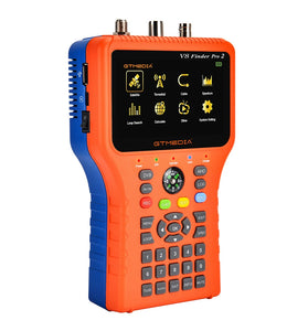 GTMEDIA V8 Finder Pro2 TV Signal Finder Meter DVB-S/S2/S2X/T/T2/C Signal Receiver 4.3-inch LCD Dispaly H.265 Auto Calculate Angle 4000mAh Battery