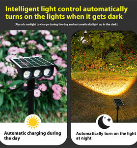 Elfeland Solar Powered LED Lawn Light Spotlight Wall Mounted & In-Ground IP65 Waterproof Outdoor Pathway Light Landscape Lighting