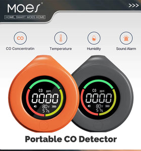 MOES Mini Carbon Monoxide Detector Travel 3-in-1 Portable Temperature/Humidity/CO Meter with Magnetic Suction 120 Hour Standby Chargeable