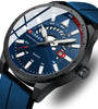 CURREN Men's Business Watch Quartz Wrist Watch with Calendar Alloy Case, Round Dial, Electronic Drive, Silicone Strap 3ATM Sports Watch