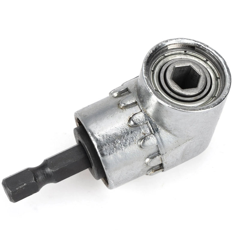 Durable Alloy Steel 105 Degree Adjustable Right Angle Driver Screwdriver with Locking and Magnetic Head for 1/4in Hex Shank Bits Ideal Hand Tool for Tight Spaces