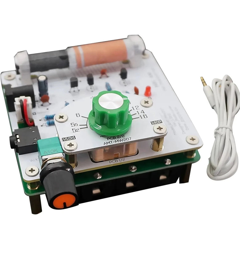 AMTMW207 525~1605kHz Medium Wave AM Radio Transmitter AM Source with 3.5mm Headphone Signal Cable DIY Circuit Board Assembled