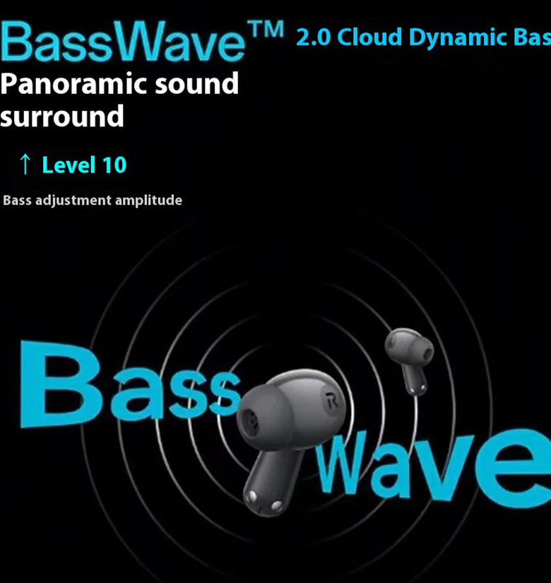 OnePlus Buds Ace2 TWS bluetooth 5.4 Headset Wireless ANC Earphone 12.4mm Large Moving Coil Deep Bass Dual Mic AI Call Noise Cancelling 43H Playback IP55 Waterproof Low Game Delay In-ear Sports Headphones