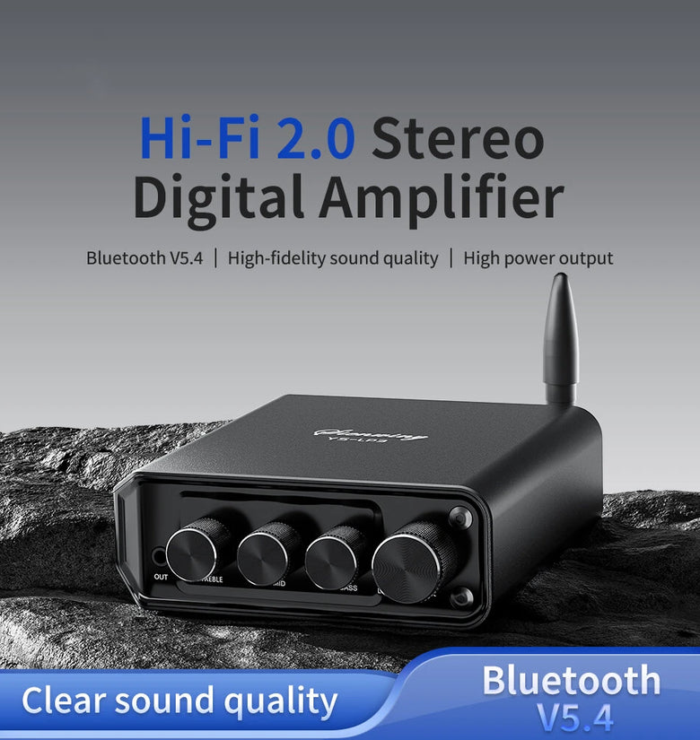 YS-LP3 Bluetooth 5.4 Hi-Fi Stereo Digital Audio Amplifier Dual-channel Power Amplifier Low Distortion Noise Reduction