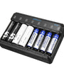 Astrolux NC08 8 Slot Intelligent Type-C 2A Charger For 1.2V Ni-MH/Ni-Cd AA AAA 1.5V Li-ion 14500 10440 Rechargeable Battery For LED Flashlight RC Cars VR Controllers Cameras