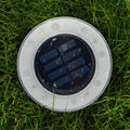 Solar Powered 8 LED Buried Lamp Round Underground Light Waterproof Outdoor Pathway Garden Yard Lawn