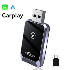 2 In 1 Wireless Carplay Car Interconnection Android Auto Carplay Module Plug and Play Supports Car's Built-In Microphone Buttons Touchscreen