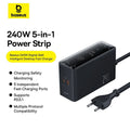 [GaN Tech] Baseus Digital Display 240W 5-Port USB PD Charger 3USB-C+USB-A+DC PD3.1 Fast Charging Desktop Charging Station EU Plug for iPhone 15 14 13 for Huawei Mate60 Pro for Samsung Galaxy S24 for Xiaomi 14pro