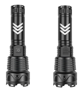 Type-C USB Rechargeable Super Bright XHP70 LED Flashlight Multi-Use Torch Rechargeable Telescopic Zoom Flashlight Outdoor Emergency Torch Work Light for Camping