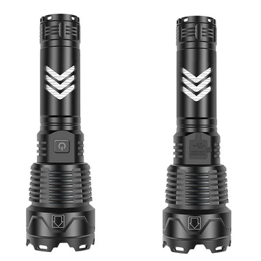 Type-C USB Rechargeable Super Bright XHP70 LED Flashlight Multi-Use Torch Rechargeable Telescopic Zoom Flashlight Outdoor Emergency Torch Work Light for Camping