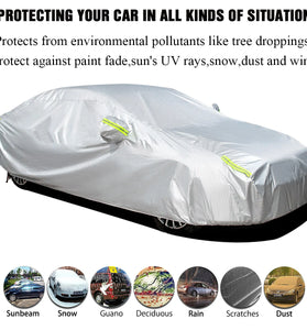 190T Car Cover Indoor Outdoor Snow Sun UV Snow Dust Resistant Protection Universal