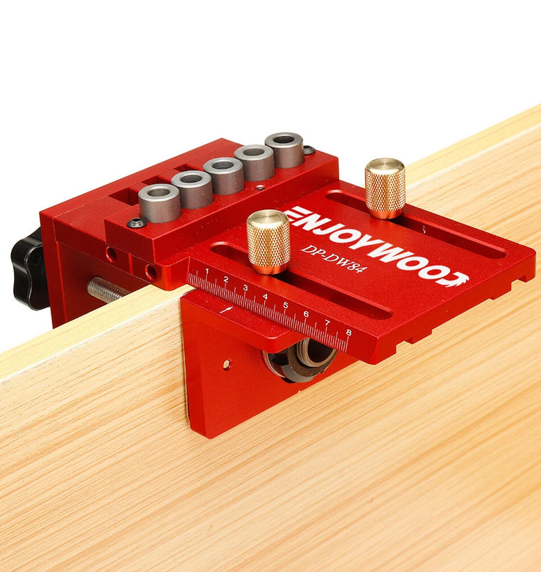 ENJOYWOOD 3 in 1 Adjustable Woodworking Doweling Jig Kit Pocket Hole Jig Drilling Guide Locator For Furniture Connecting Hole Puncher Tools