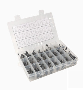 510pcs 24 Values10v/16v/25v/50v (0.1uf~1000uf)Electrolytic Capacitor Assorted Capacitors Assortment Samples Electronic Kits