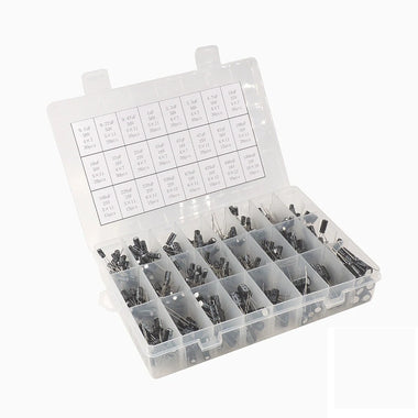 510pcs 24 Values10v/16v/25v/50v (0.1uf~1000uf)Electrolytic Capacitor Assorted Capacitors Assortment Samples Electronic Kits