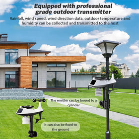 Tuya Smart WiFi Weather Station Alarm Digital Wind Speed Direction Rainfall Light Index Air Quality Temperature Humidity Meter