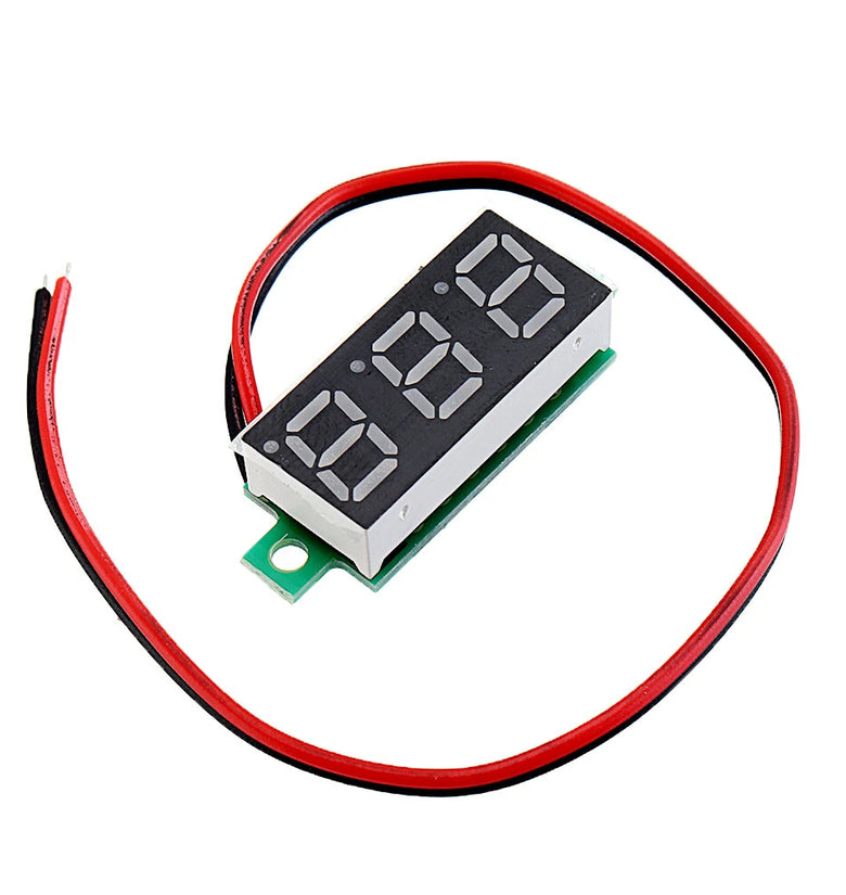 3pcs 0.28 Inch Two-wire 2.5-30V Digital Green Display DC Voltmeter Adjustable Voltage Meter
