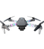 YLR/C E88D WiFi FPV with HD Dual Camera Lighting Arms Optical Flow Positioning Colorful LED Light Foldable RC Drone Quadcopter RTF