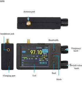 Mini Portable TEF6686 Full Band FM/LW/MW/SW Radio Receiver ESP32-WROOM-32U with 2.4inch Resistance Touch Screen