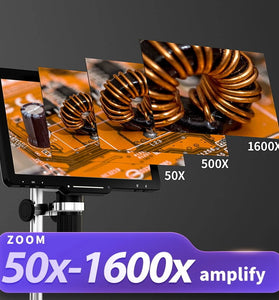 LP101 10.1 Inch Digital Microscope Industrial ,Adjustable Angle Wireless Remote Control Coin Identification Touch Dimming