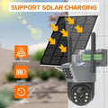 V380 4G Solar Dual-Lens Security Camera 4MP IP66 Weatherproof 12000mAh Battery Two-Way Audio PTZ Control Night Vision 4G Auto Tracking