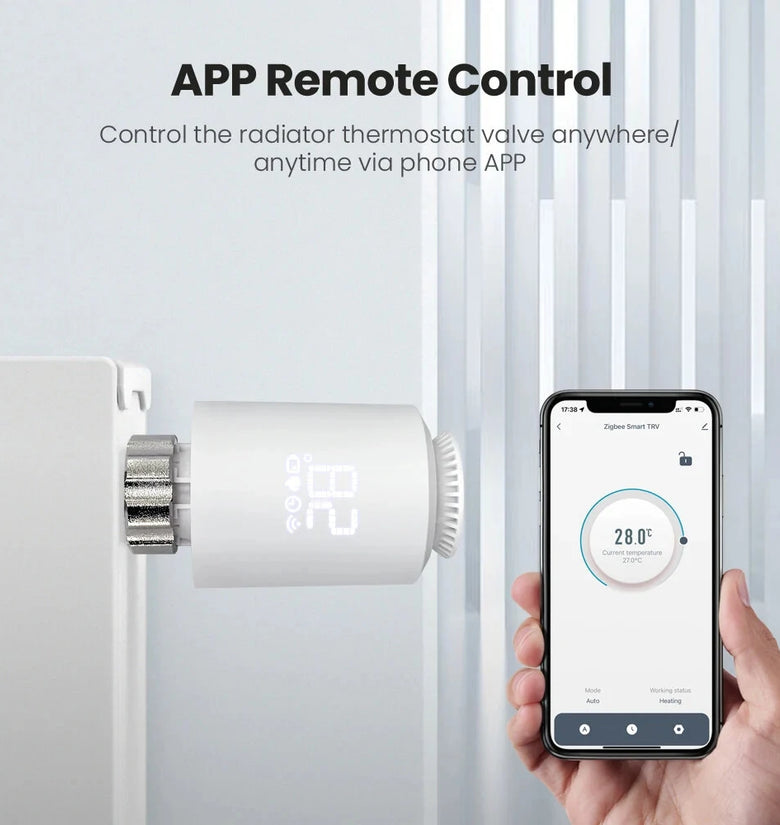 TRV06 Tuya Smart Zigbee3.0 Thermostat Radiator Valve Actuator Smart TRV Programmable Temperature Controller Voice Control with Alexa Google Home