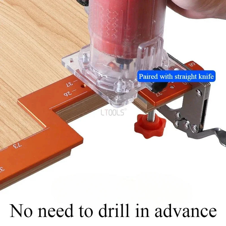 Woodworking Groove Tool Invisible Handle Router Slotting Template High Precision Aluminum Alloy Anodized Kitchen Wardrobe Cabinet Door Easy Installation