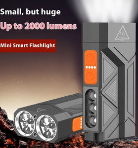 2000LM High Brightness Outdoor LED Flashlight with Sidelight Multi Light Source Strong Light Long-Range Emergency Charging Treasure Home Work Lighting Portable LED Torch