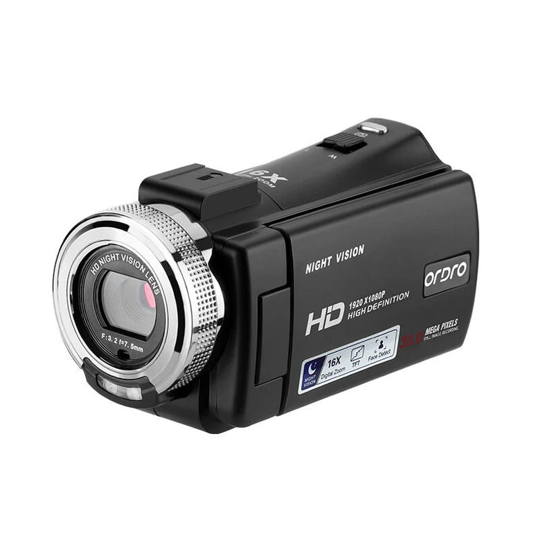 Ordro HDV-V12 Digital Video Camera 1080P 30MP HD Infrared Night Vision 16X Zoom Portable Camcorder 3 Inch TFT Screen Video Camera Camcorder