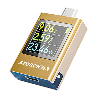 ATORCH AT085C DC4.5-50V 0-12A 600W PD3.1 Digital Display Voltage Ammeter for Power Bank Meter Type-C Mobile Phone Charger TFT G-Sensor Tester