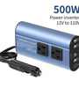 500W Peak Car Power Inverter DC 12V to AC 110V LCD Display Dual AC Outlets 4 USB Car Charger for Car Home Laptop Truck