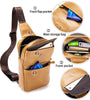 BULLCAPTAIN Retro Genuine Leather Men's Chest Bag Comfy Adjustable Shoulder Strap Crossbody Bags Large-capacity Multi-layered Messenger Bags for Travel