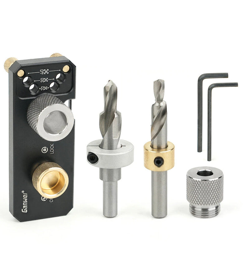 Aluminum Profile Drilling Jig 20/30/40 Series Profile Positioning Punching Locator Set with M6 and M8 Step Drill Bits