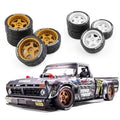 4PCS Drift Rally RC Tires Wheels 12mm Hex for Wltoys 124019 HPI KYOSHO TAMIYA TT02 XV01 1/10 Car Vehicles Model Parts