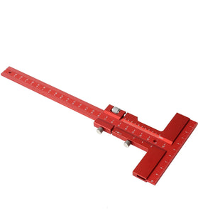 Woodworking Scriber Gauge Aluminum Alloy Sliding Marking Gauge T-Square Scribing Measuring Marking Framing Ruler Tool for Carpenter Layout and Measuring