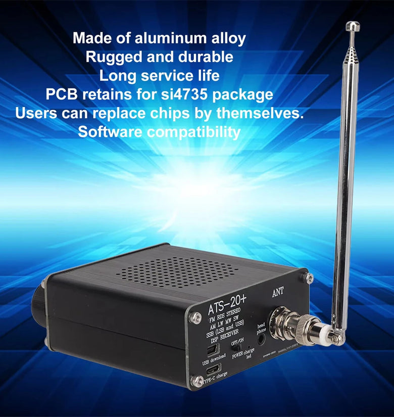 ATS 20+ Si4732 Radio Receiver High Sensitivity Portable Small World Band Digital Receiver for Outdoor Camping Home