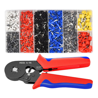 1200PCS Tubular Crimp Terminals Electrical Wire Cable Ferrules Connectors E0508 E7508 E1008 E1508 E2508 E4009 E6012 Ring Sleeve