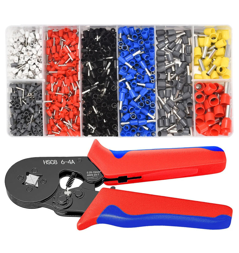 1200PCS Tubular Crimp Terminals Electrical Wire Cable Ferrules Connectors E0508 E7508 E1008 E1508 E2508 E4009 E6012 Ring Sleeve