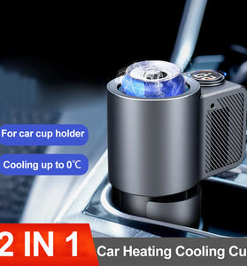 Smart 2-in-1 Car Heating Cooling Cup Cold Hot Coffee Milk Electric Beverage Warmer Cooler Holder For Drinks Travel Mini Car Fridge