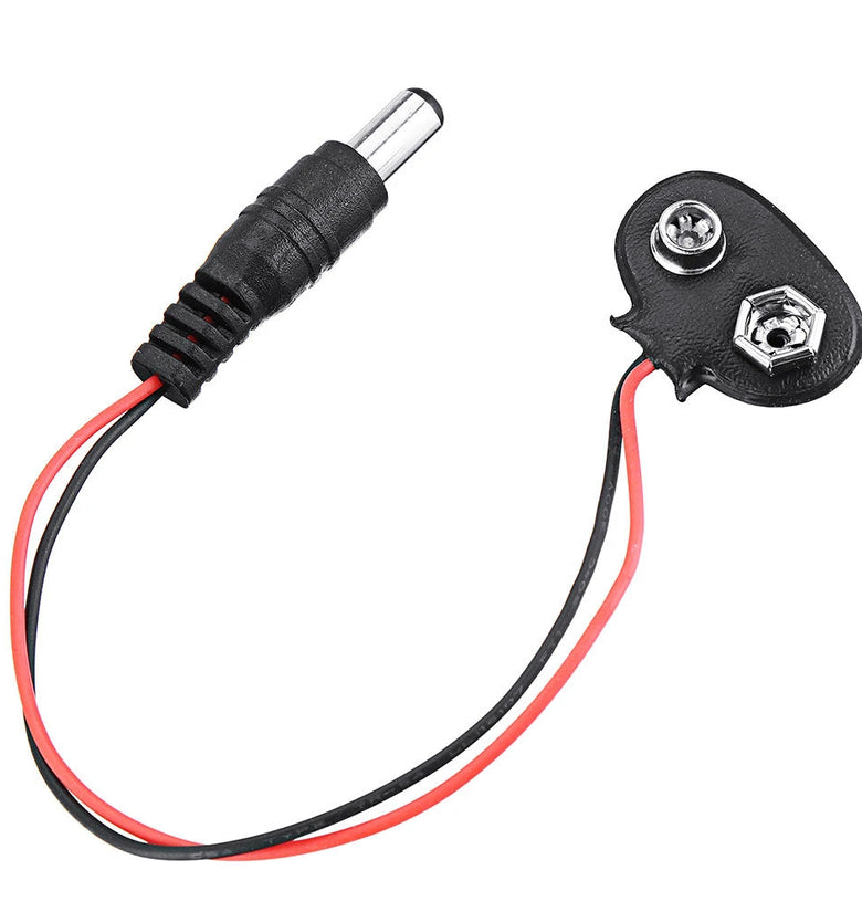 5pcs DC 9V Battery Button Power Plug Mega 2560 1280 UNO R3 132 9V Battery Buckle T Type Geekcreit for Arduino - products that work with official Arduino boards