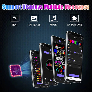 LED Car sign, programmable LED sign, Flexible Matrix panel by Bluetooth APP, Bright scrolling LED sign, LED Display and Sign board for store, shop, bar and business areas