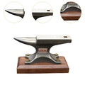 MYTEC Single Horn Carbon Steel Anvil with Wooden Base Rust Resistant Small Blacksmith Tool for Metal Shaping Bending DIY Workshop Crafting