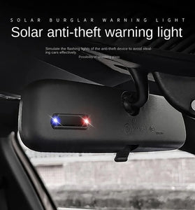 Car Mini LED Solar Power Warning Light Night Security Simulated Alarm Wireless Anti-theft Lamp Strobe Dummy Alarm Lamp for Car Motorcycle Bike