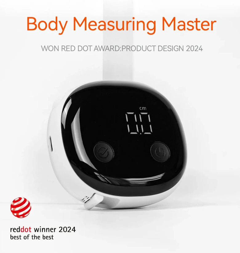 Smart Digital Measuring Tape Accurate 0.1 cm/inch LED Display Rechargeable Type-C Battery Fitness App Integration Portable Design
