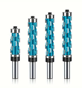 Spiral Flush Trim Router Bit Set With Double Bearings 1/2in 12mm Shank Blue Precision Woodworking Tool For Smooth Edge Cutting