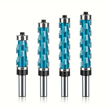Spiral Flush Trim Router Bit Set With Double Bearings 1/2in 12mm Shank Blue Precision Woodworking Tool For Smooth Edge Cutting