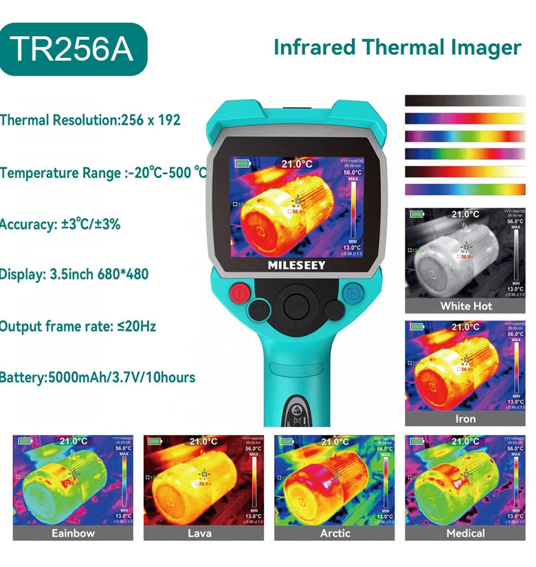 MiLESEEY TR256A/TR256B/TR256E Thermal Imaging Camera 256x192 Pixel 40mK Sensitivity 2.8 Inch Screen Infrared Camera for Temperature Measurement