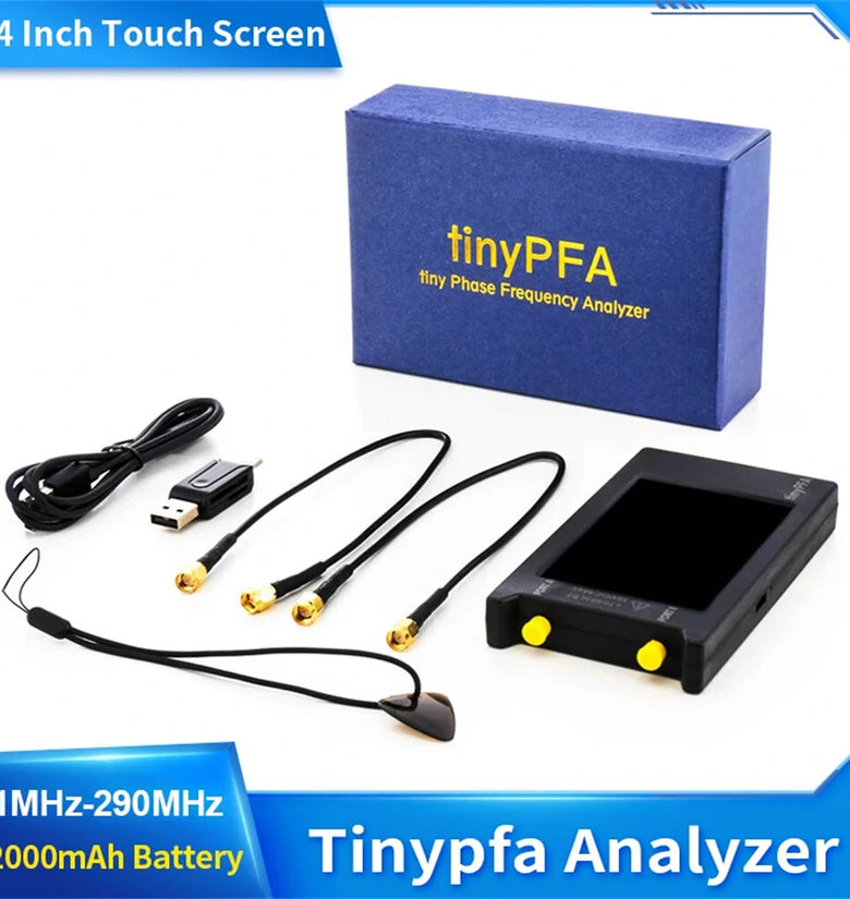 TinyPFA Phase Frequency Analyzer with 4-Inch Touch Screen 1MHz-290MHz Frequency Range High-precision Measurement Long-Term Recording USB Powered and TimeLab Compatible for Enhanced Data Processing