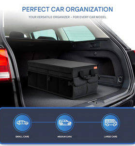 Premium Foldable Car Boot Organiser Large Capacity Oxford Fabric Non Slip Design Collapsible Storage Bag with Multiple Compartments Water Repellent