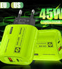 [GaN Tech] APD-555 45W 2-Port USB PD Charger USB-A+USB-C PD Fast Charging Wall Charger Adapter EU Plug US Plug for iPhone 16 15 14 13 Pro Max for Huawei Mate XT for Xiaomi MIX Fold4 for Samsung Galaxy Z Flip6