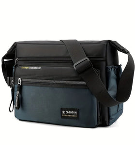 Waterproof Nylon Men Crossbody Bag Large Capacity Multiple Pockets Zipper Shoulder Bag Fashion Casual Outdoor Travel Messenger Bag